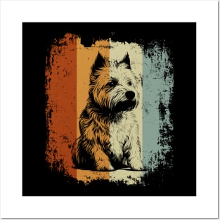 Retro Style West Highland White Terrier Dog Posters and Art